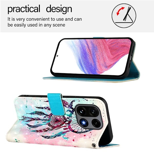 OnePlus 15 Konstläder Plånboksfodral Pattern Printing Blå