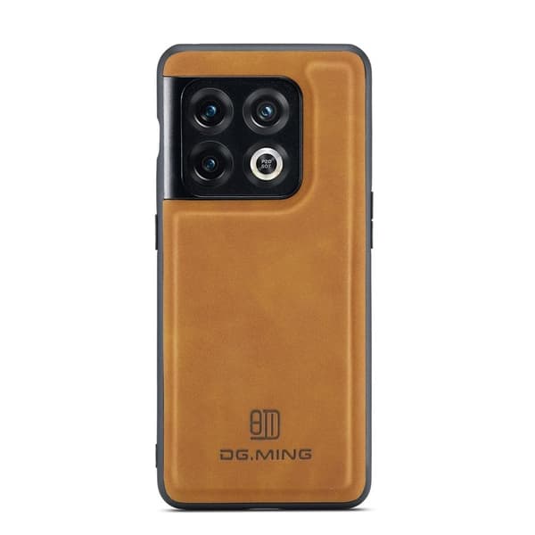 DG.MING OnePlus 10 Pro 5G Konstläder Plånboksfodral Magnetisk Brun