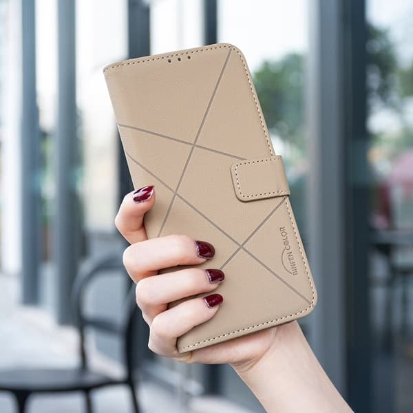 BINFEN Samsung Galaxy S26+ Plånboksfodral Konstläder RFID Skydd - Beige