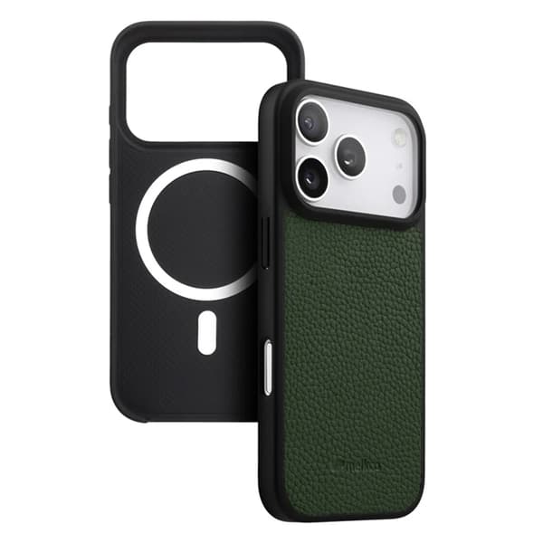 MELKCO Mobilskal till iPhone 17 Pro Max Magsafe Äkta läder - Grön Grön