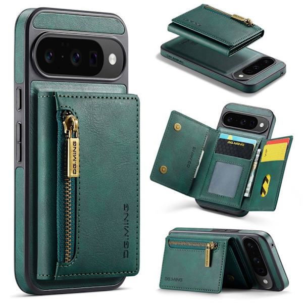 DG.MING Konstläder Plånboksfodral för Google Pixel 10 Pro - Grön