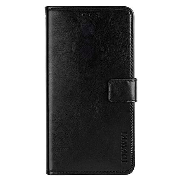 IDEWEI OnePlus 15 5G Plånboksfodral Crazy Horse Konstläder Svart