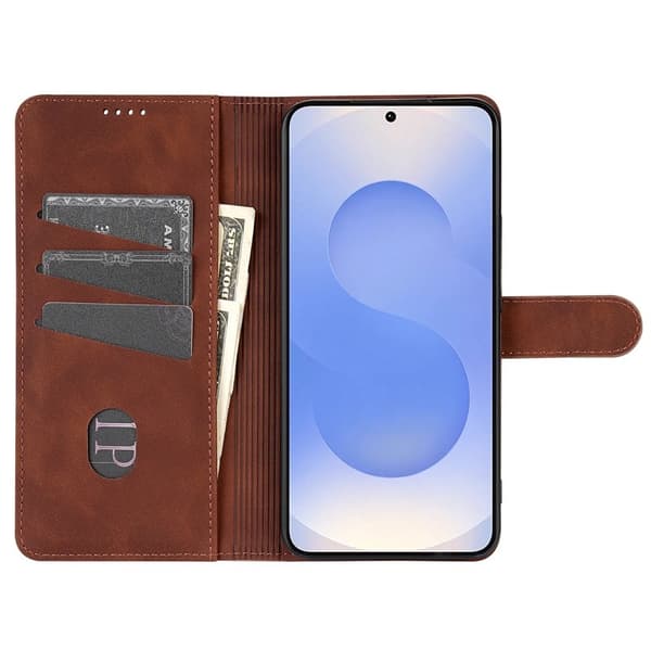 AZNS Samsung Galaxy S25 FE Plånboksfodral Konstläder - Brun