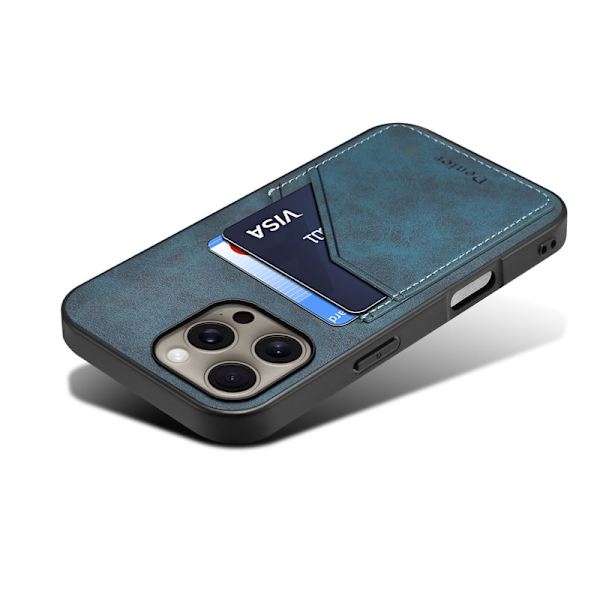 DENIOR Mobilskal till iPhone 16 Pro Max PU-läder + TPU + PC - Blå