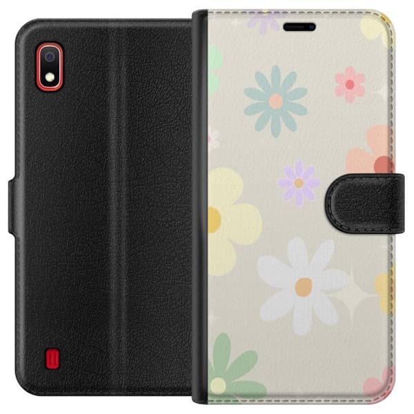 Plånboksfodral till Samsung Galaxy A10 med fejdande blommor