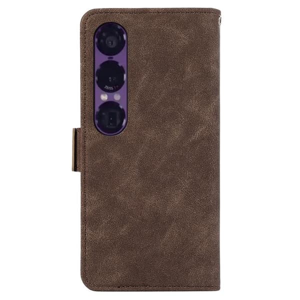 ABEEL Sony Xperia 1 VII Konstläder Plånboksfodral RFID-Skydd - Brun Brun