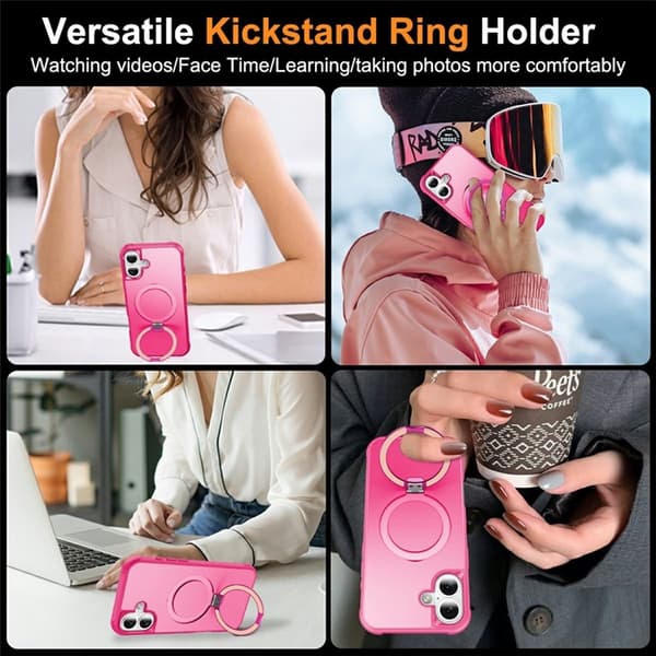 Mobilskal till iPhone 17 MagSafe TPU+PC Kickstand - Rosé - Rosa Rosa