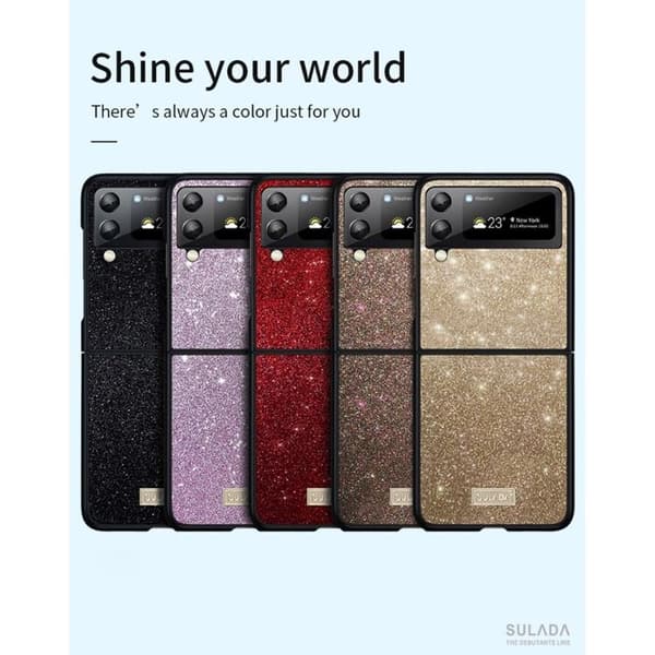 SULADA Galaxy Z Flip 4 -kuori Glitter Sequins - Kulta Guld