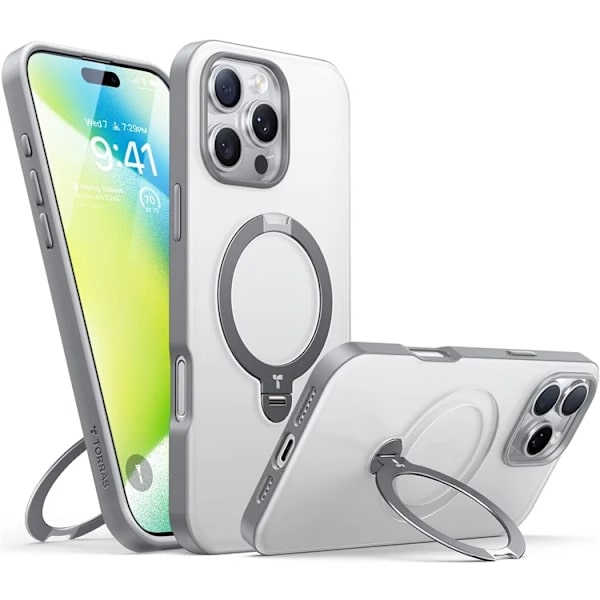 TORRAS Mobilskal till iPhone 16 Pro Max Magsafe Ringhållare - Titanium Grå