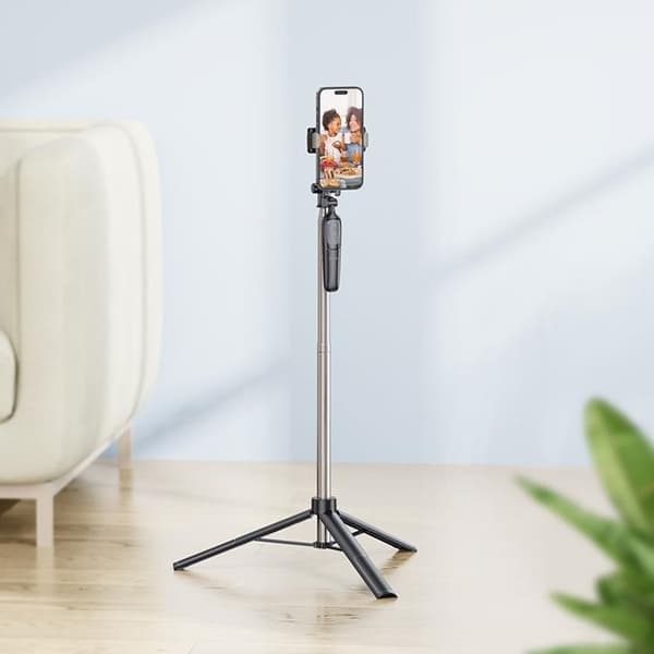 Hoco Tripod Selfie Stick Bluetooth med Fjärrkontroll K19 - Svart