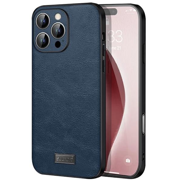 SULADA Mobilskal till iPhone 16 Pro PU Läder + TPU + PC - Blå