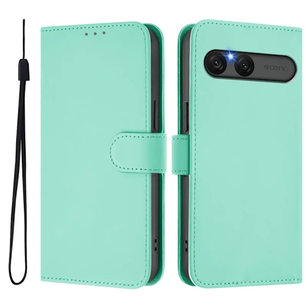 Sony Xperia 10 VII Plånboksfodral Solid Color Konstläder - Mintgrön Grön