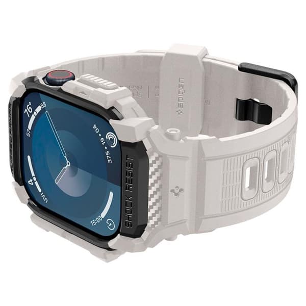 Spigen Apple Watch 46 mm serie 10 armbånd Rugged Armor Pro Beige