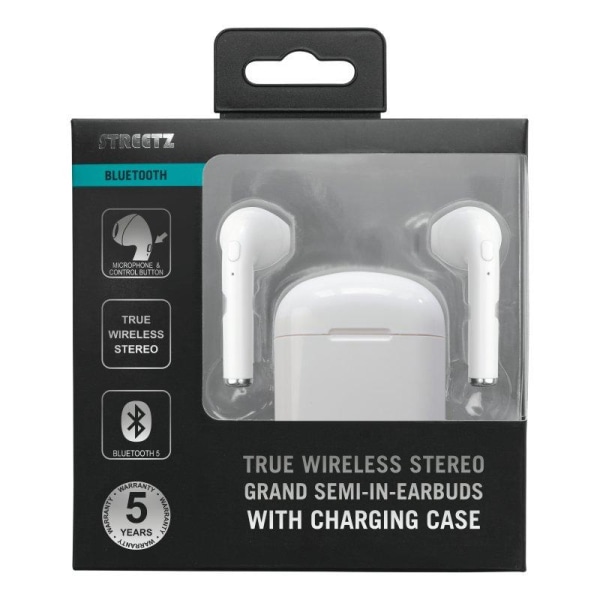 Streetz TWS-0008 True Wireless Grand semi-in-ear, Case, Wht