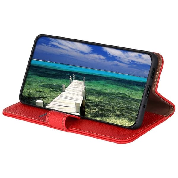 KHAZNEH för Xiaomi 17 Pro Max Plånboksfodral Äkta Läder - Röd