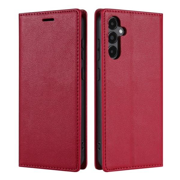 Samsung Galaxy S26 Plånboksfodral Magnetisk Stängning Konstläder - Röd
