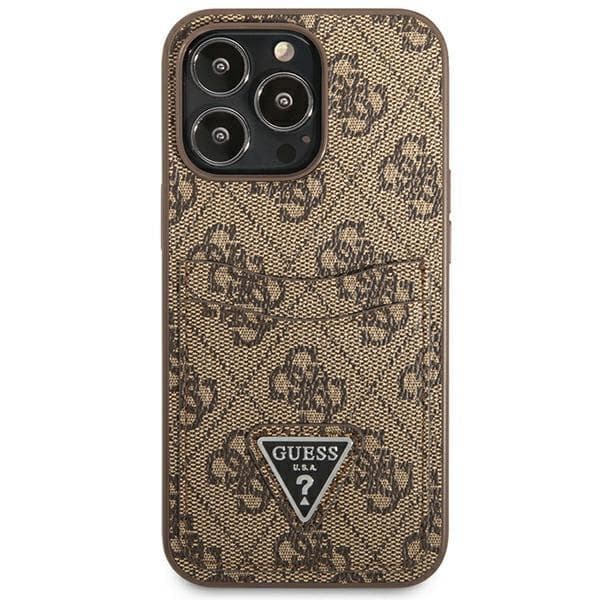 Guess iPhone 13 Pro Skal Kortholder 4G Triangle Logo - Brun Brun