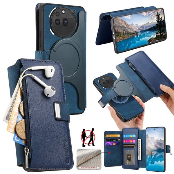CASENEO For Nothing Phone (3a) Pro Plånboksfodral Konstläder - Blå