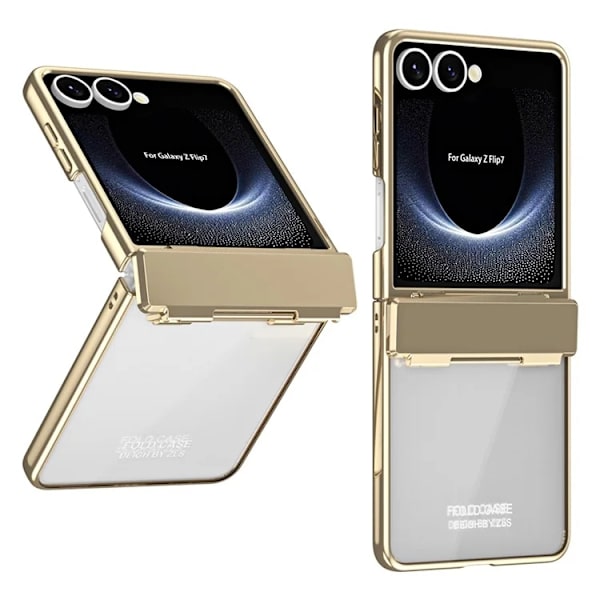 Mobilskal till Galaxy Z Flip7 Electroplating PC Folding - Guld Guld
