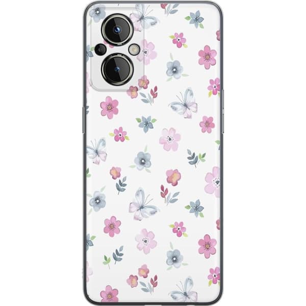 Taske til OnePlus Nord N20 5G med blomster og sommerfugle