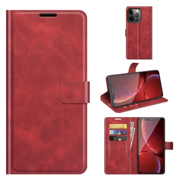 BooM RFID-Skyddat Plånboksfodral iPhone 12 Pro Max - Röd