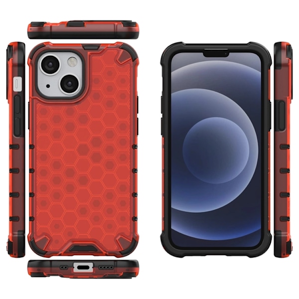 iPhone 13 mini Mobilskal Honeycomb Armor - Röd