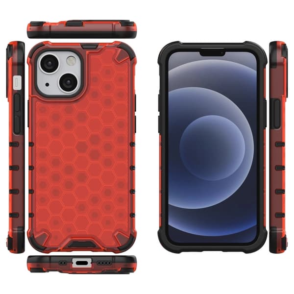 Mobilskal till iPhone 13 mini Honeycomb Armor - Röd Röd