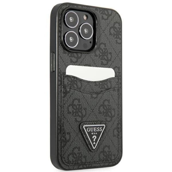 Guess iPhone 13 Pro Skal Korthållare 4G Triangle Logo - Musta Black