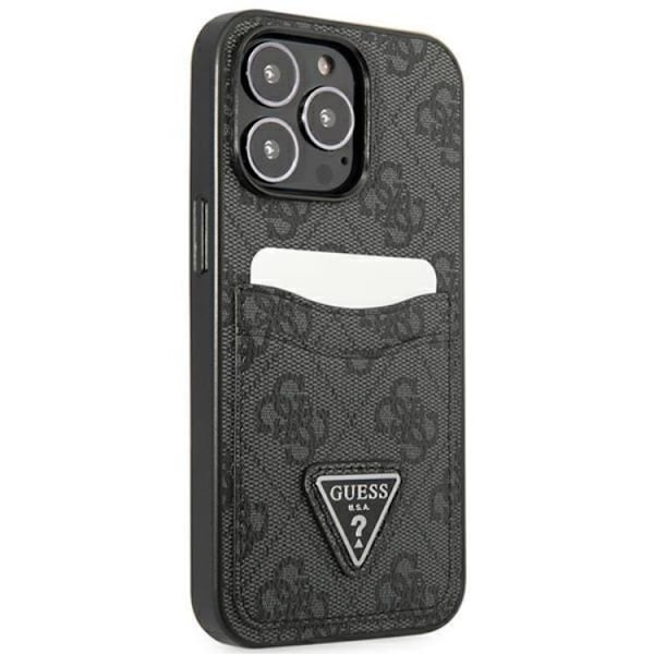Guess iPhone 13 Pro Skal Kortholder 4G Triangle Logo - Sort Black