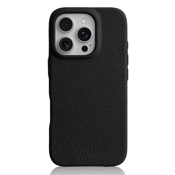 MELKCO Mobilskal till iPhone 16 Pro Max Magnetiskt Äkta Läder PC Svart