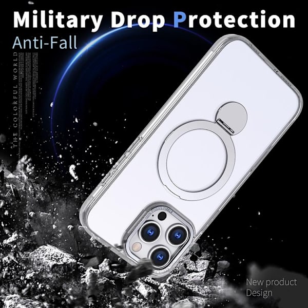 Mobilskal till iPhone 15 Pro Max MagSafe Rotating Kickstand Transparent