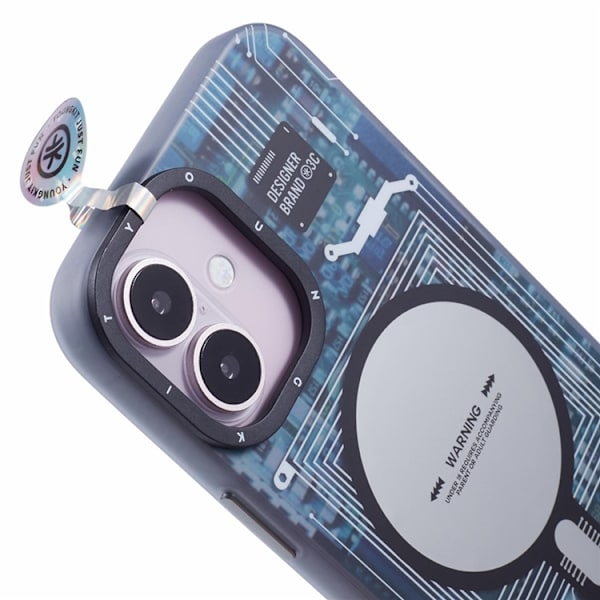Youngkit Mobilskal till iPhone 16 Magafe IMD Pattern - Grå Grå