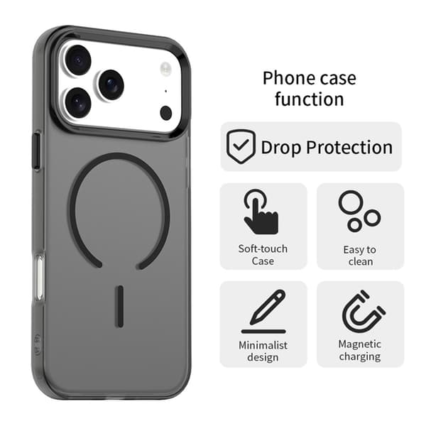 Mobilskal till iPhone 17 Pro MagSafe C-shaped Candy Color - Svart Svart