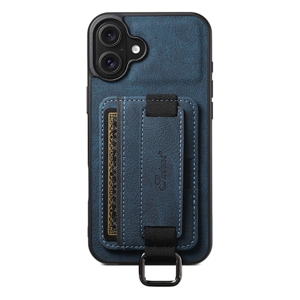 SUTENI Mobilskal till iPhone 16 Plus Litchi Texture - Blå Blå
