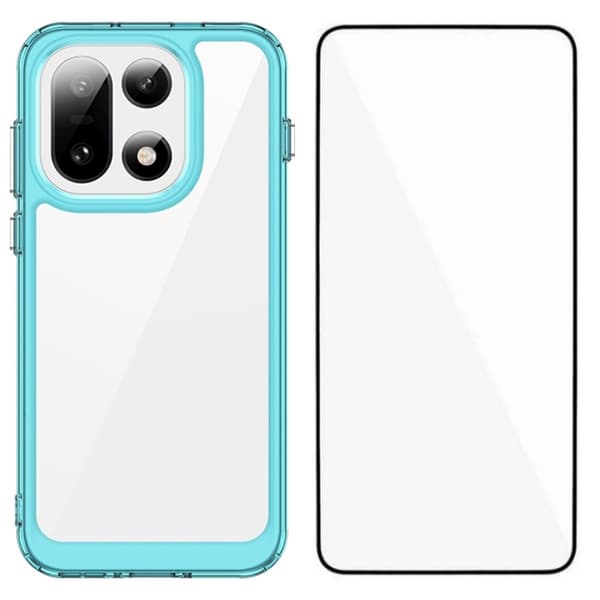 WANLONFENG Mobilskal till OnePlus 15 Acrylic med Härdat Glas Blå