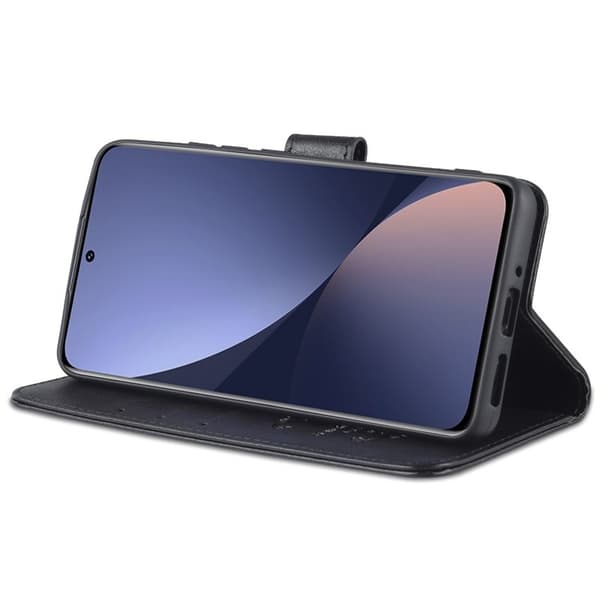 AZNS Xiaomi 12 5G Plånboksfodral Konstläder - Svart