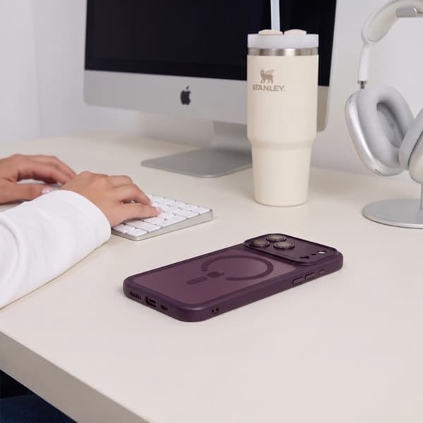 Tech-Protect Mobilskal För iPhone 18 Pro Magsafe Magpeak - Burgundy/Clear