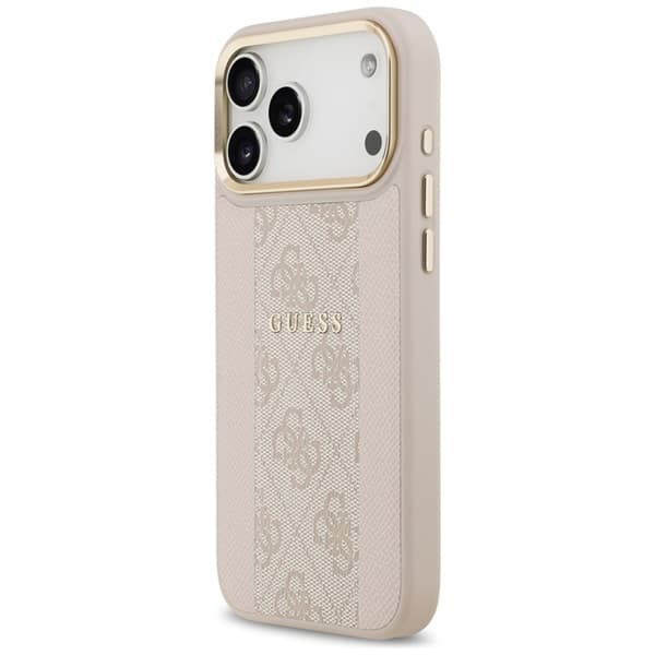 Guess Mobilskal till iPhone 17 Pro Max Magsafe Stripe - Rosa Rosa