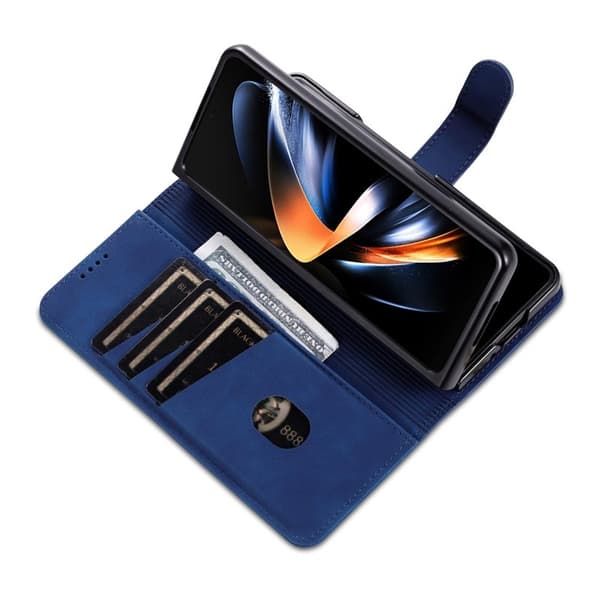 AZNS Samsung Galaxy Z Fold6 Plånboksfodral Konstläder - Blå
