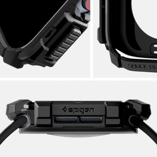 Spigen Apple Watch 10 (46mm) Etui Rugged Armor - Mat Sort Svart