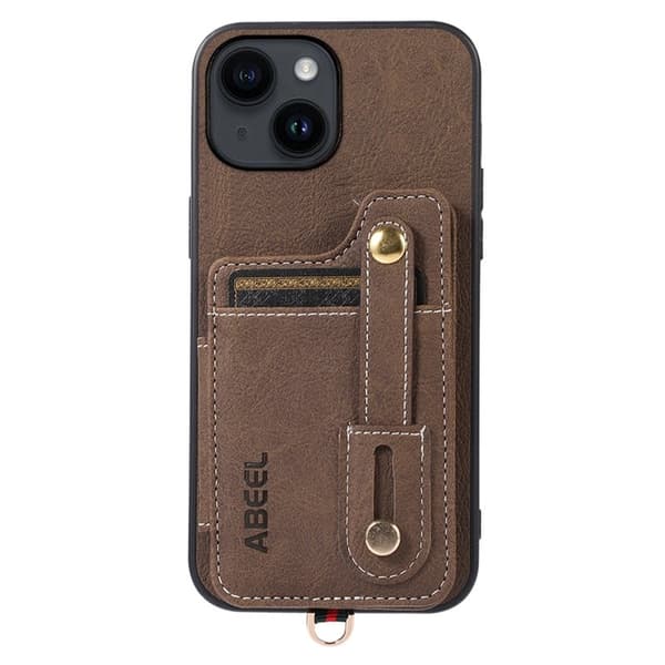 ABEEL Style 01 Mobilskal till iPhone 15 Plus Litchi Textur Khaki