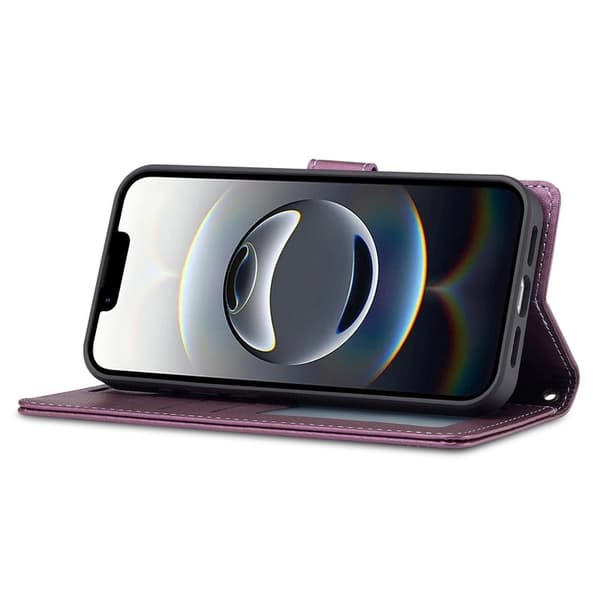 LC.IMEEKE L2 Series iPhone 16e Plånboksfodral Konstläder - Lila