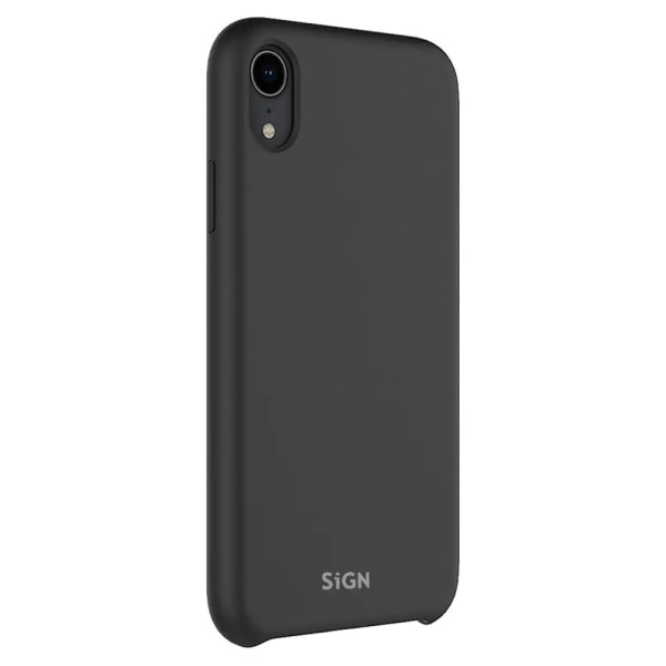 SiGN iPhone XS Max -kuori, nestemäinen silikoni - musta