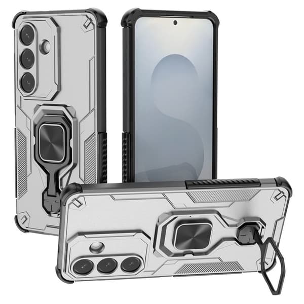 Samsung Galaxy S26 Skal Rotatable Ring Kickstand Plast - Titangrå