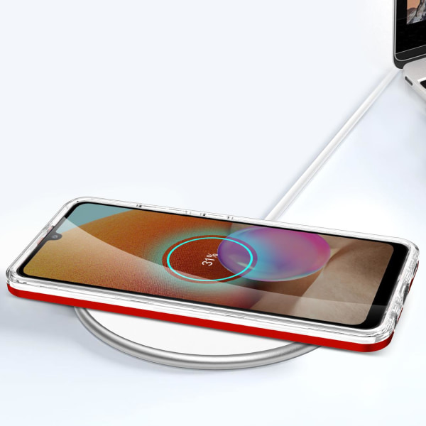 Galaxy A72 4G Cover Clear 3in1 - Rød