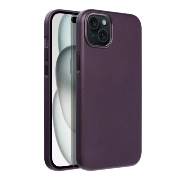 iPhone 15 Plus mobiilikotelo Magsafe nahka - violetti