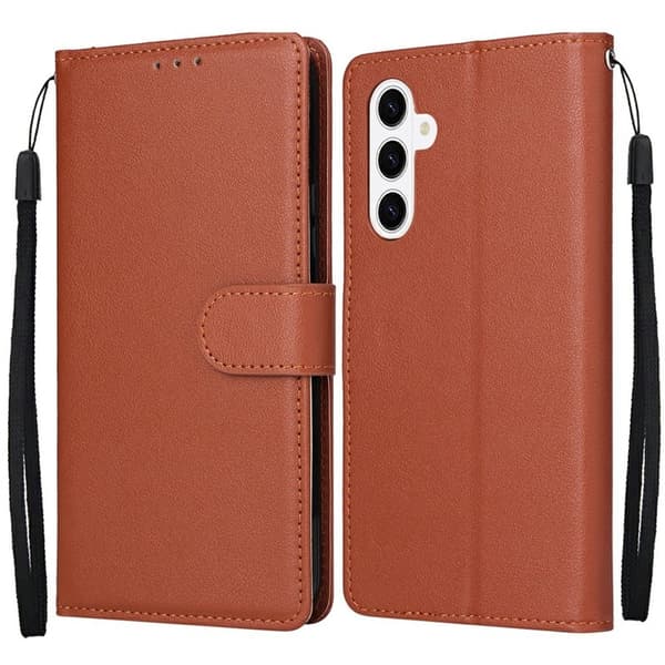 Samsung Galaxy S26 / S26 Pro Plånboksfodral Ställ Konstläder - Brun