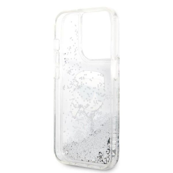 Karl Lagerfeld iPhone 14 Pro Skal Glitter Karl Head - Silver