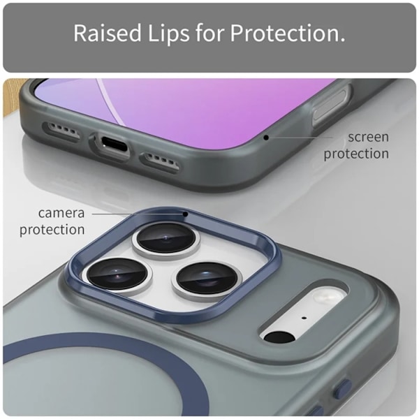 Mobilskal till iPhone 17 Pro MagSafe Matte Translucent - Mörkblå Blå