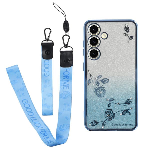 KADEM Mobilskal för Samsung Galaxy S26 Blommönster TPU Gradient - Blå